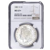 1881-S Morgan Silver Dollar NGC MS67+