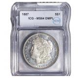 1887 Morgan Silver Dollar ICG MS64 DMPL