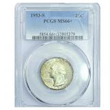 1953-S Washington Silver Quarter PCGS MS66+