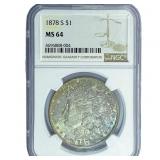1878-S Morgan Silver Dollar NGC MS64