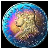 1834 TONED Capped Bust Half Dollar CLOSELY UNCIRCU
