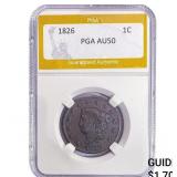 1826 Coronet Head Large Cent PGA AU50