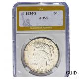 1934-S Silver Peace Dollar PGA AU58