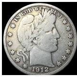 1912-D Silver Barber Half Dollar LIGHTLY CIRCULATE