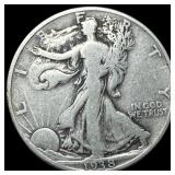 1938-D Silver Walking Liberty Half Dollar LIGHTLY