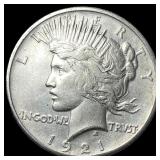 1921 Silver Peace Dollar NEARLY UNCIRCULATED