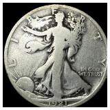 1921-D Silver Walking Liberty Half Dollar  NICELY