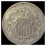 1867 Shield Nickel CLOSELY UNCIRCULATED