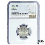 1894 Liberty Victory Nickel NGC MS63
