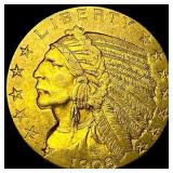 1908 Indian Head $5 Gold Half Eagle CLOSELY UNCIRC