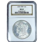 1878 7/8TF Morgan Silver Dollar NGC MS63