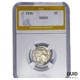 1936 Buffalo Nickel PGA MS65