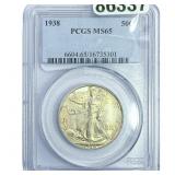 1938 Walking Liberty Half Dollar PCGS MS65