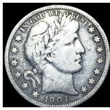 1904-S Silver Barber Half Dollar LIGHTLY  CIRCULA