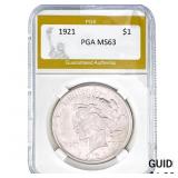 1921 Silver Peace Dollar PGA MS63