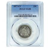 1877-CC Seated Liberty Quarter PCGS VG08