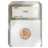 1951 Wheat Cent PCI PR63