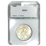 1946 Walking Liberty Half Dollar PCI MS63