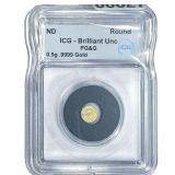 Gold Round Brilliant Unc PG&G 0.5g ICG