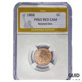 1868 Indian Head Cent PGA PR65 RED CAM Rotated Die