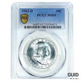 1963-D Franklin Half Dollar PCGS MS65