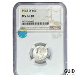 1943-D Mercury Silver Dime NGC MS66 FB