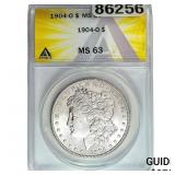 1904-O Morgan Silver Dollar ANACS MS63