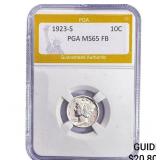 1923-S Mercury Silver Dime PGA MS65 FB