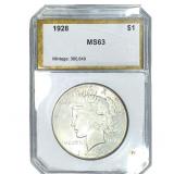 1928 Silver Peace Dollar PCI MS63