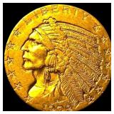 1909-D Gold Indian Half Eagle $5 CLOSELY UNCIRCULA