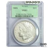 1885 Morgan Silver Dollar PCGS MS63