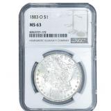 1883-O Morgan Silver Dollar NGC MS63