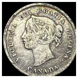 1891 Canada Silver 5 Cents NEARLY UNCIRCULATED