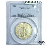 1938 Walking Liberty Half Dollar PCGS MS65