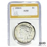 1934-S Silver Peace Dollar PGA AU58