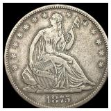 1875-S Silver Half Dollar NEARLY UNCIRCULATED