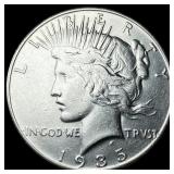 1935 Silver Peace Dollar CLOSELY UNCIRCULATED