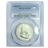 1963-D Franklin Half Dollar PCGS MS63