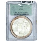 1923 Silver Peace Dollar PCGS MS62