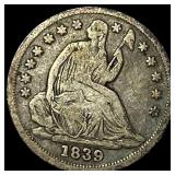 1839 Silver Seated Liberty Half Dime LIGHTLY  CIR