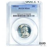 1953-S Washington Silver Quarter PCGS MS66