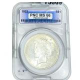 1922 Silver Peace Dollar PNC MS66