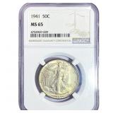 1941 Walking Liberty Half Dollar NGC MS65