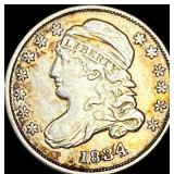 1834 Capped Bust Dime ABOUT UNCIRCULATED