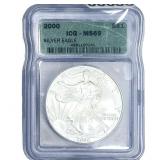 2000 Silver Eagle ICG MS69