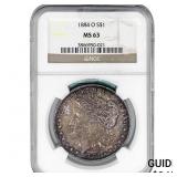 1884-O Morgan Silver Dollar NGC MS63