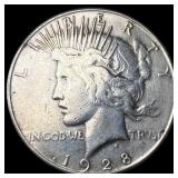 1928 Silver Peace Dollar ABOUT UNCIRCULATED