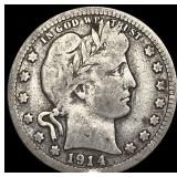 1914-S Barber Silver Quarter LIGHTLY  CIRCULATED