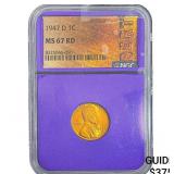 1947-D Wheat Cent NGC MS67 RD