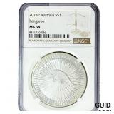 2023 $1 Sliver Australia Kangaroo NGC MS68